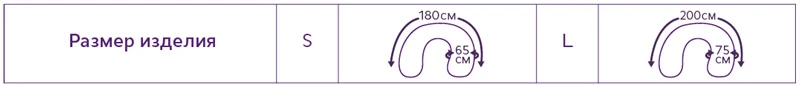 Таблица размеров